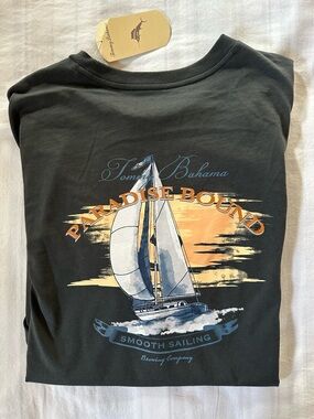 NWT Tommy Bahama PARADISE BOUND; SMOOTH SAILING Men’s XL T-shirt Black